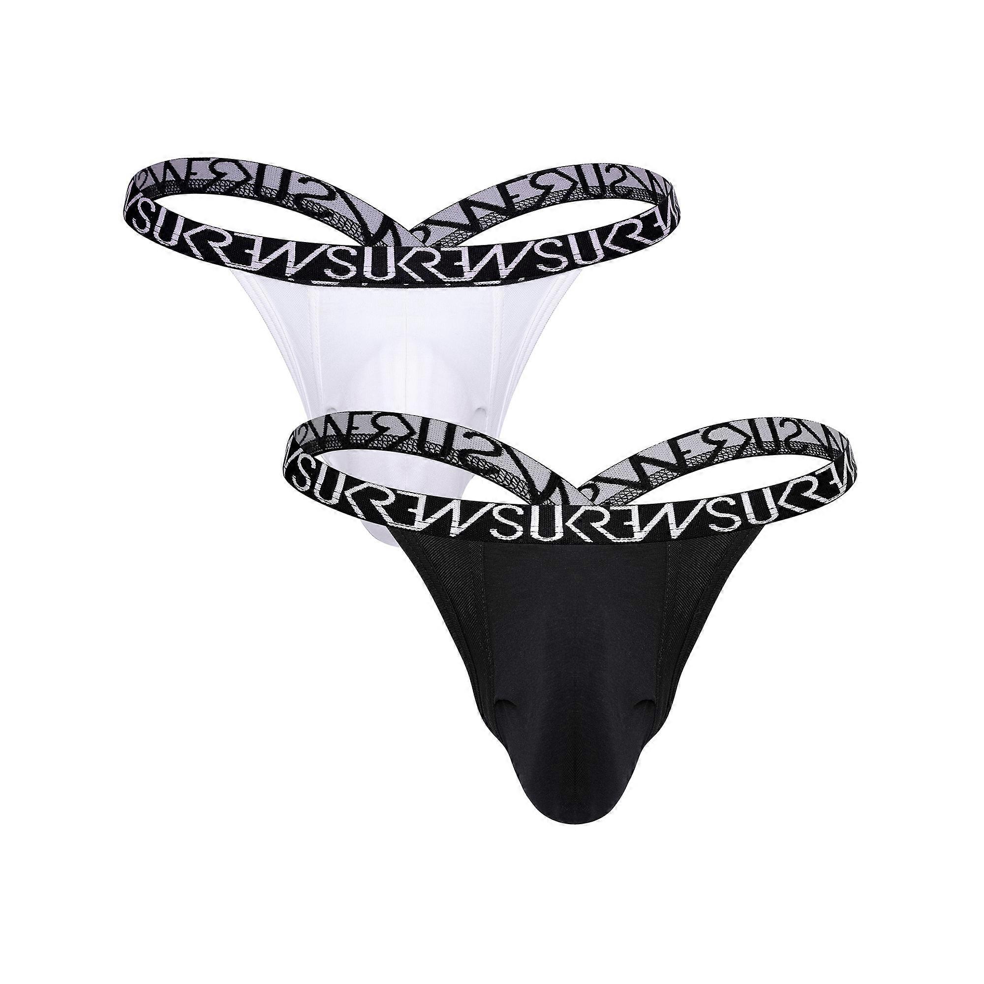 SUKREW String Bubble Multipack 1x Blanc Optique + 1x Noir Minuit | Sous-vêtements pour hommes | String Homme