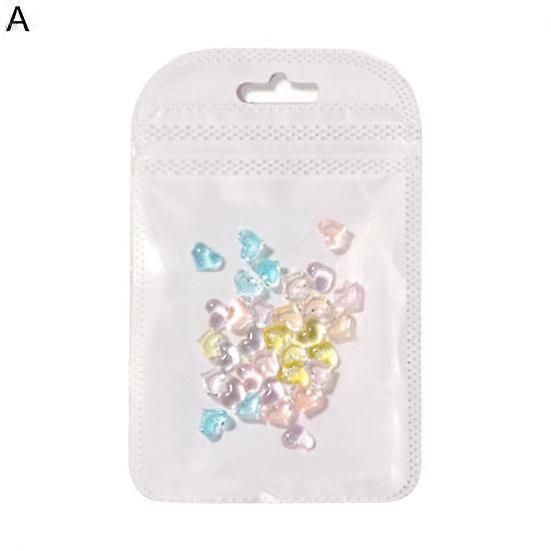 30Pcs/Set Nail Ornaments Cat Eye Effect Ice Penetration Translucent Flat Bottom Drill Peach