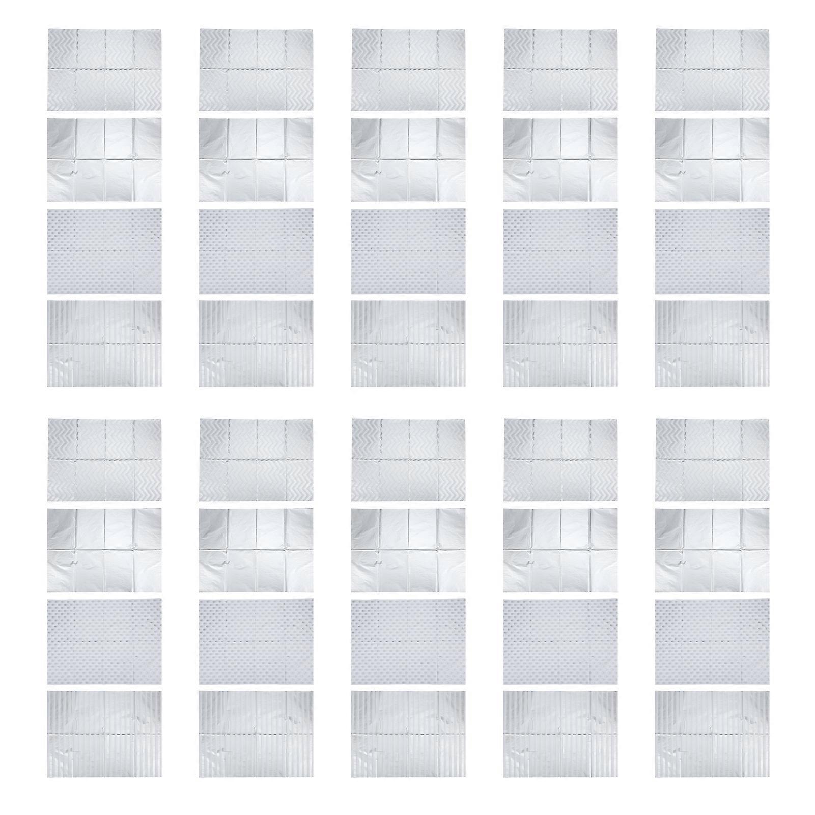 40Pcs Gift Wrapping Paper Waves Point Stripe Clear Bright Silver Pattern Environmentally Friendly Paper