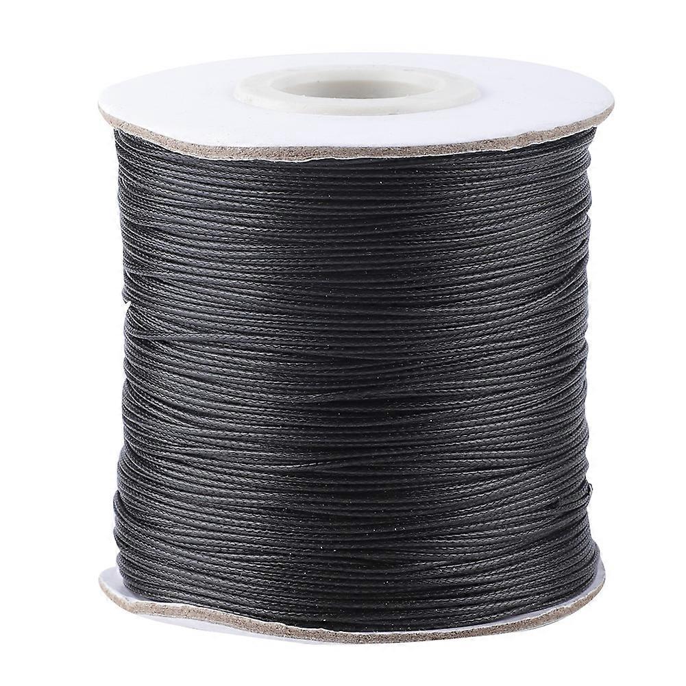 Multiple Uses Braided Cord Rattail Satin Cord Braided String Thread(Black 0.5mm)
