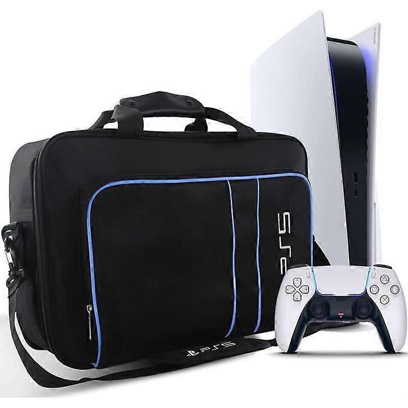 PS5 Carrying Bag Shoulder Bag Protective Bag for PS5 Console Controller and Accessories for Sony Playstation 5 Blue