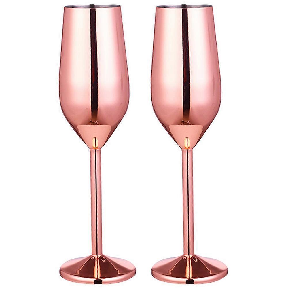 Champagnerflöten, 2er-Set, unzerbrechlich, Edelstahl