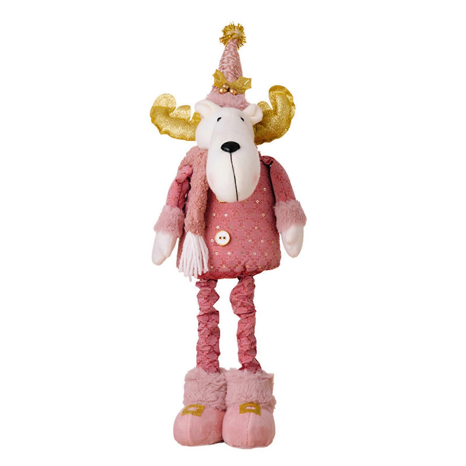 Large Christmas Themed Ornament Soft Fabric Tabletop Decoration Adjustable Telescopic Doll Expandable Figure for Home