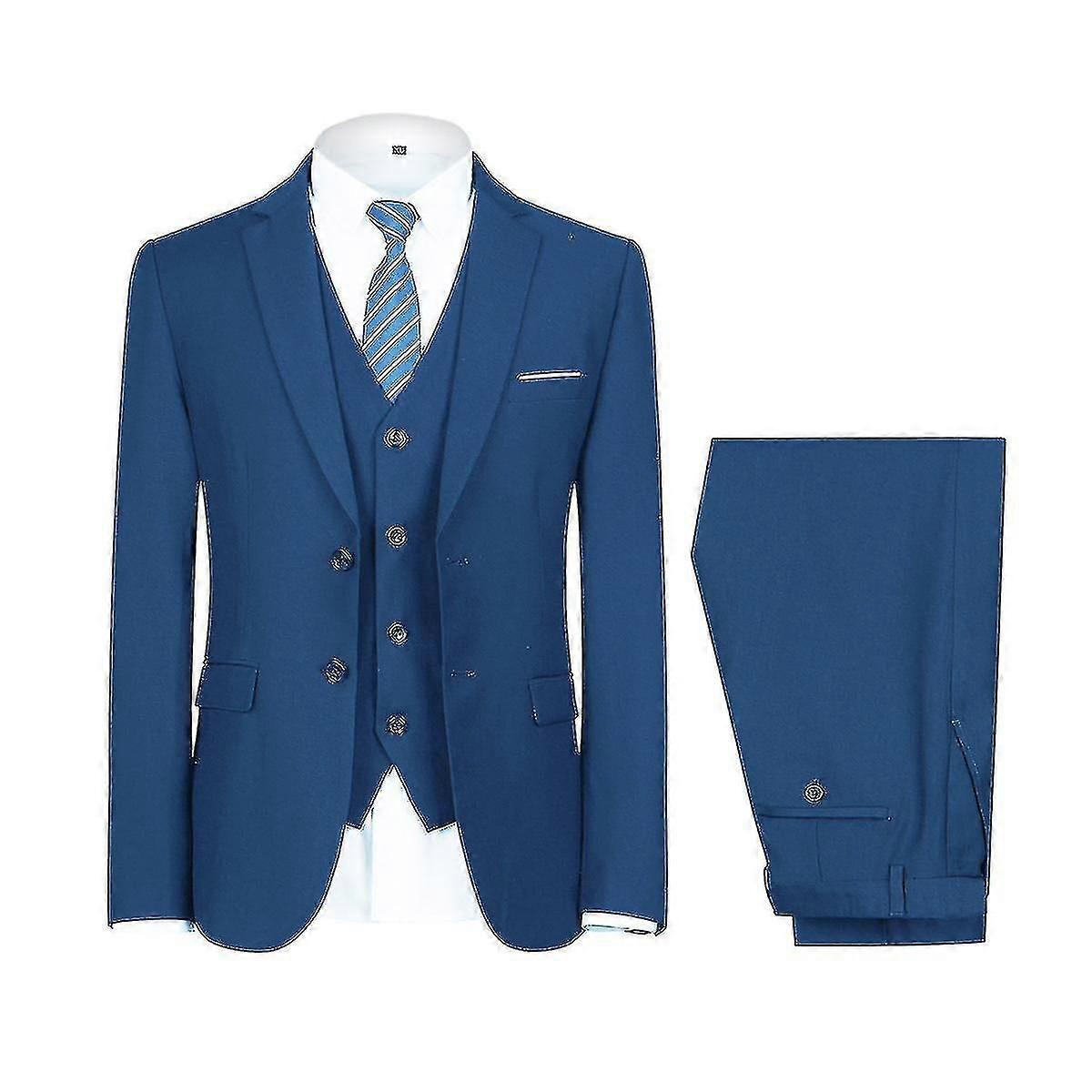 Ανδρικό Δείπνο Γάμου 3-pieces Suit Blazer Vest Pants 9 Χρώματα - JV