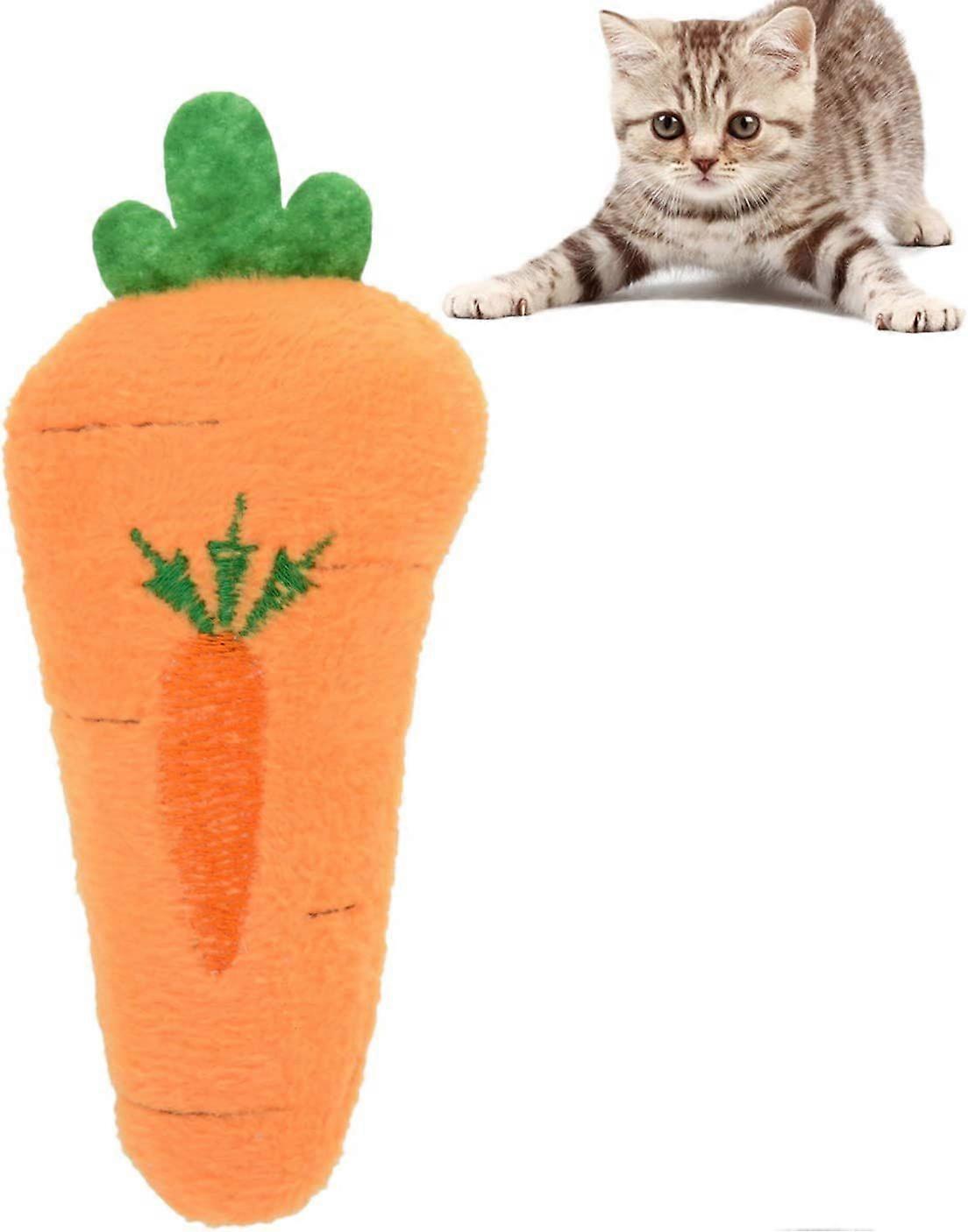 Cat Chew Toy Plush: Cute Carrot Shape Interactive Kitten Toy Catnip Toy Soft Stuffed Pet Play Exercise Toy for Indoor Cats Multicolor 2 Carrot