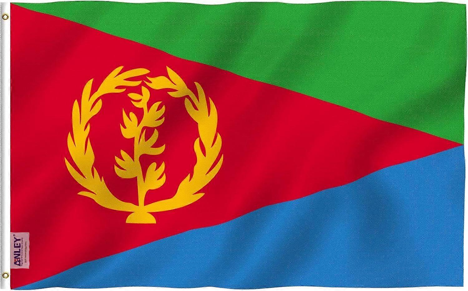 3x5 Feet Eritrea flag - Vivid Color and Fade Proof - Canvas Header and Double Stitched - Eritrean Flags Polyester with Brass Grommets 3 X 5 Ft