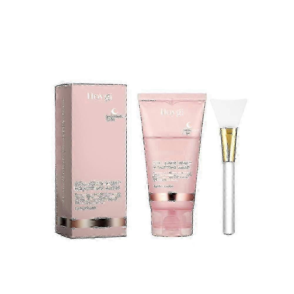 Collagen Night Wrapping Mask, Collagen Overnight Wrapping Peel Off Facial Mask, Hydrolyzed Collagen Perfect For Dry Dehydrated Skin