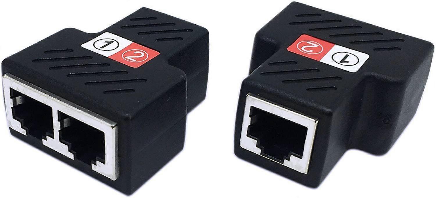 Heytea RJ45 Splitter Adapter, RJ45 Buchse auf 2 Buchse Splitter Koppler LAN Ethernet Netzwerk 1 auf 2 Adapter (2er-Pack)
