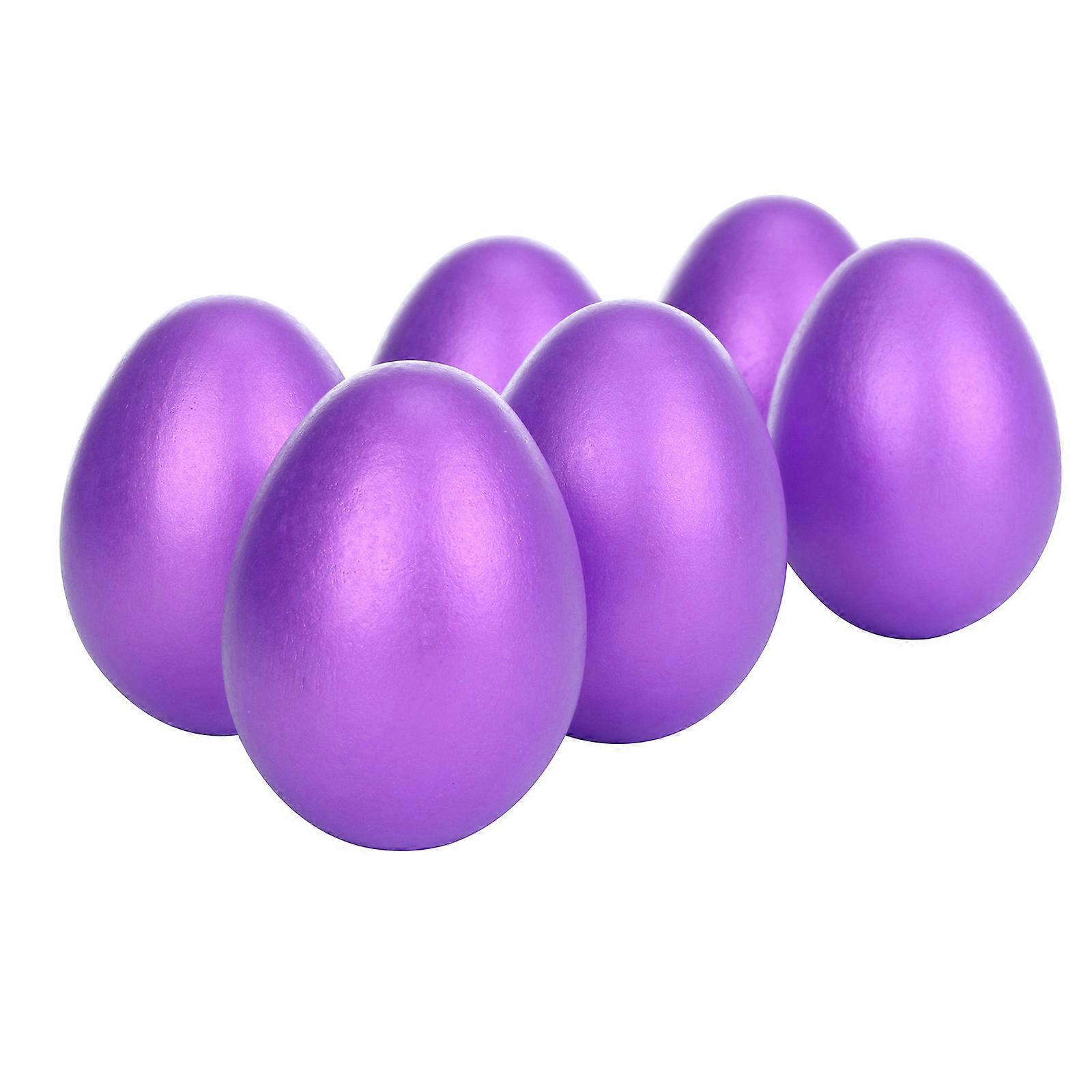Simulation Easter Eggs Wooden Fake Eggs 2.3 inch Eggs 6pcs