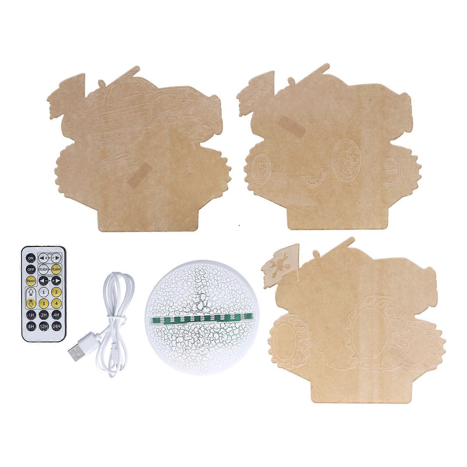 Night Light 3D Touch Sensor, Adjustable Brightness, Multiple Conversion Modes, USB Powered