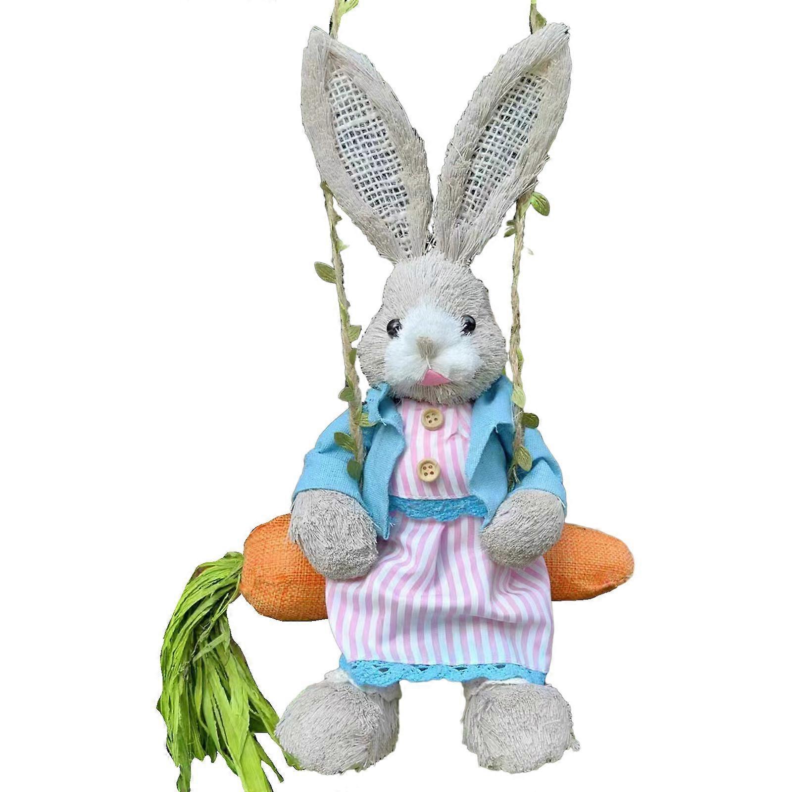Easter Bunny Figurine Easter Rabbit Statue Cute Garden Statue Easter Decoration