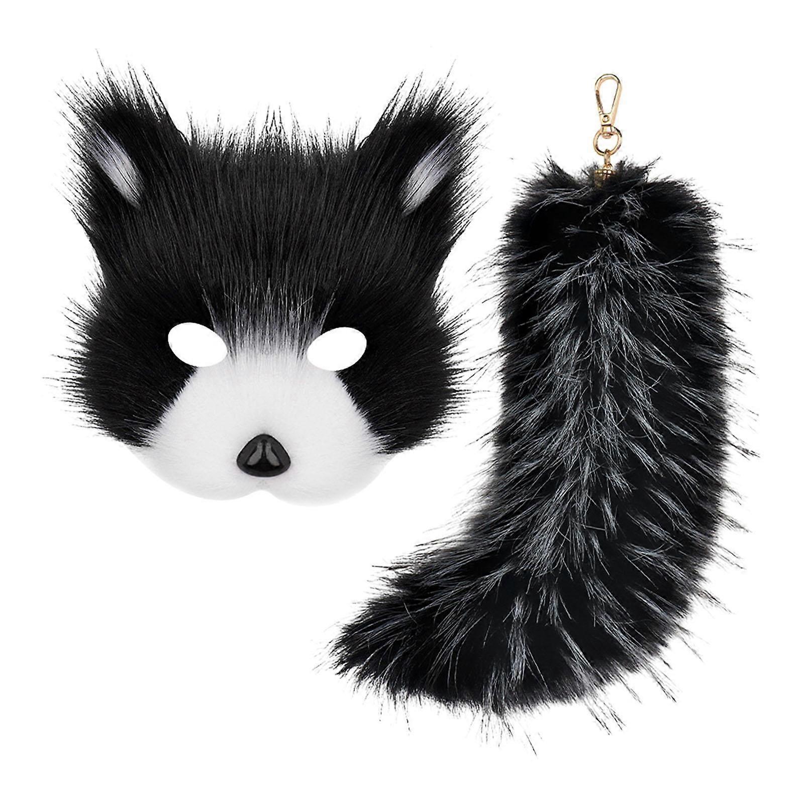 Therian Mask and Tail Furry Tail Keychain Party Cosplay Therian Tail
