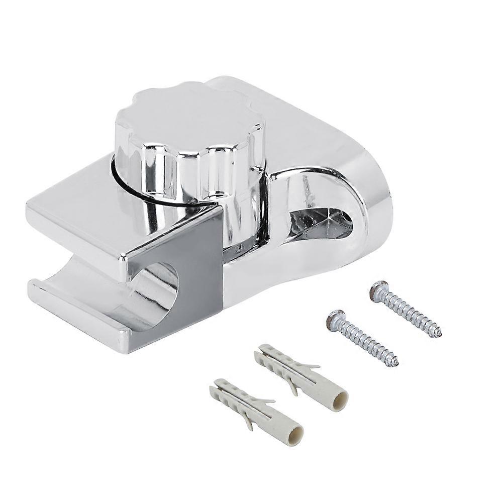 Wall Mounted Adjustable Shower Head Holder Bracket with Knob for Bathroom, Durable Plastic, Universal Fit, Chrome Finish