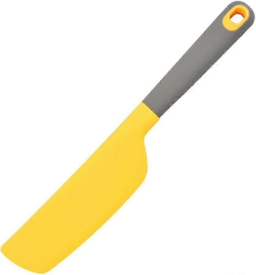 Silicone spatula, one-piece bread knife, large salad mixer, baking butter spatula, butter cake spatula (yellow)
