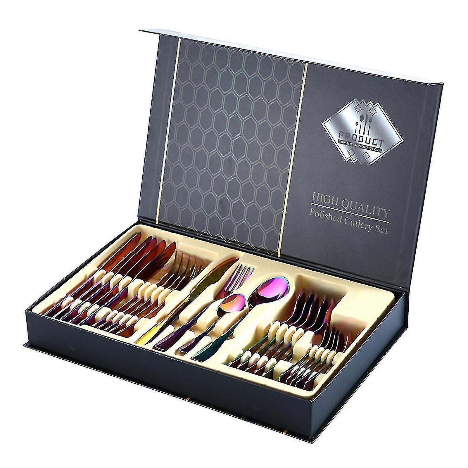1 Set Ergonomic Stainless Steel Practical Cutlery Set Beautiful Food Grade Dinnerware Set For Home Sx