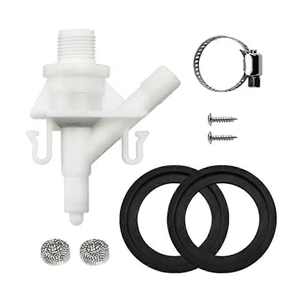 RV Toilet Water Valve Kit and 2 Pcs 385311658 Flush Ball Seal