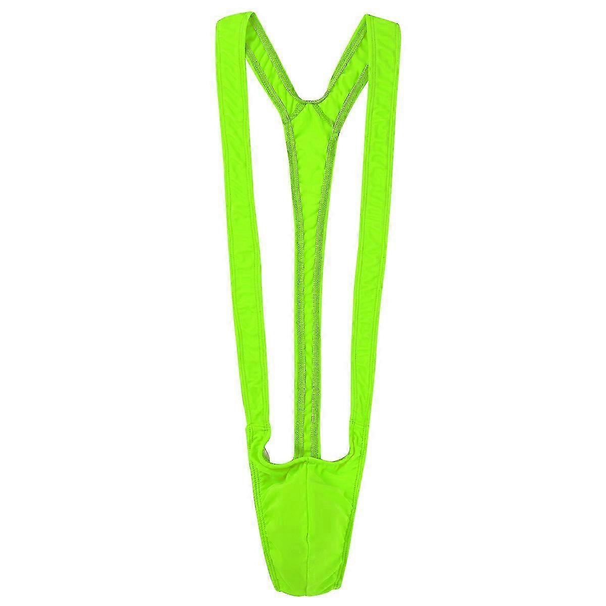 Bright Fluoro Sexy Men Mankini Thong Stretch Open Deep V Neck Borat Men Bright Fluoro Sexy Men Mankini Thong Stretch Open Deep V Neck Borat Men