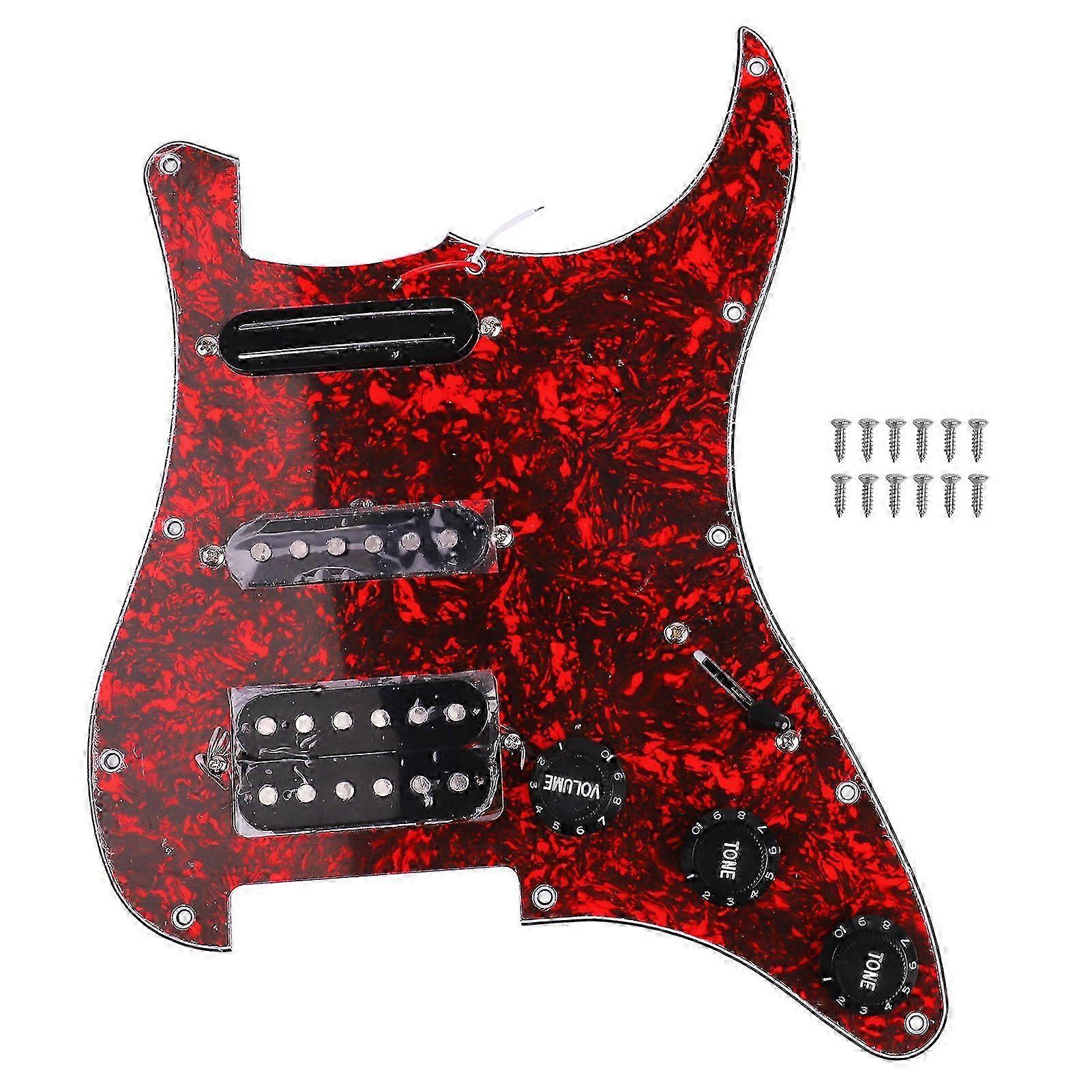 Electric Guitar Pickguard Pre Wired Single Double Coil Pickups 1 Volume 2 Tone Knobs Loaded Pickup Plate