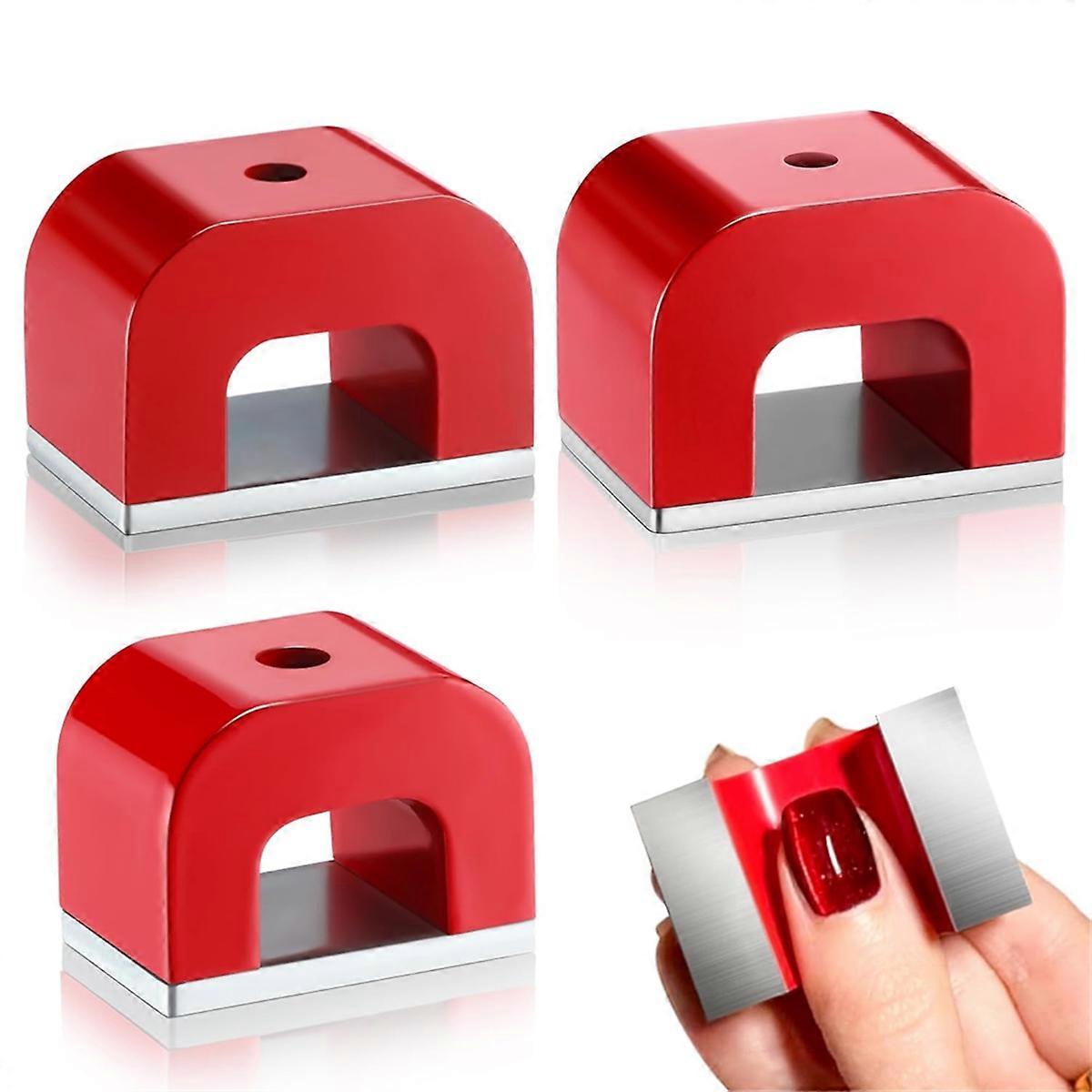 U-Shaped Magnet, 30 Lbs Pull, Red, Rectangular, Utility Magnet for Home, Office and DIY C