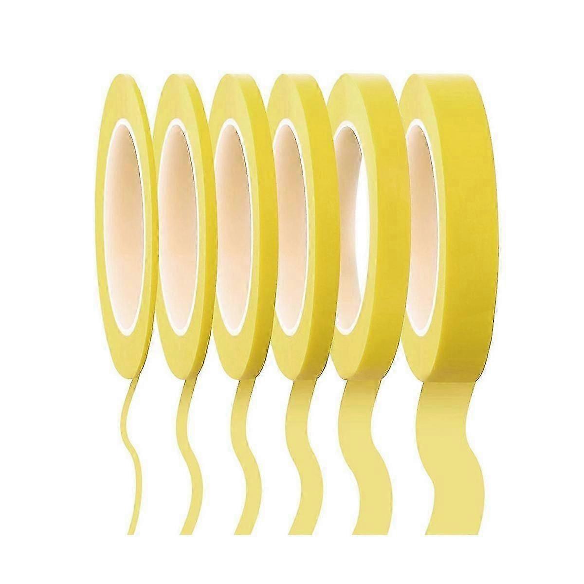 6ロール細線テープ1 / 16,7 / 10,1 / 8,1 / 4,1 / 2,3 / 4インチx 55ヤード、細線マスキングテープ、画家自動車マスキングテープ