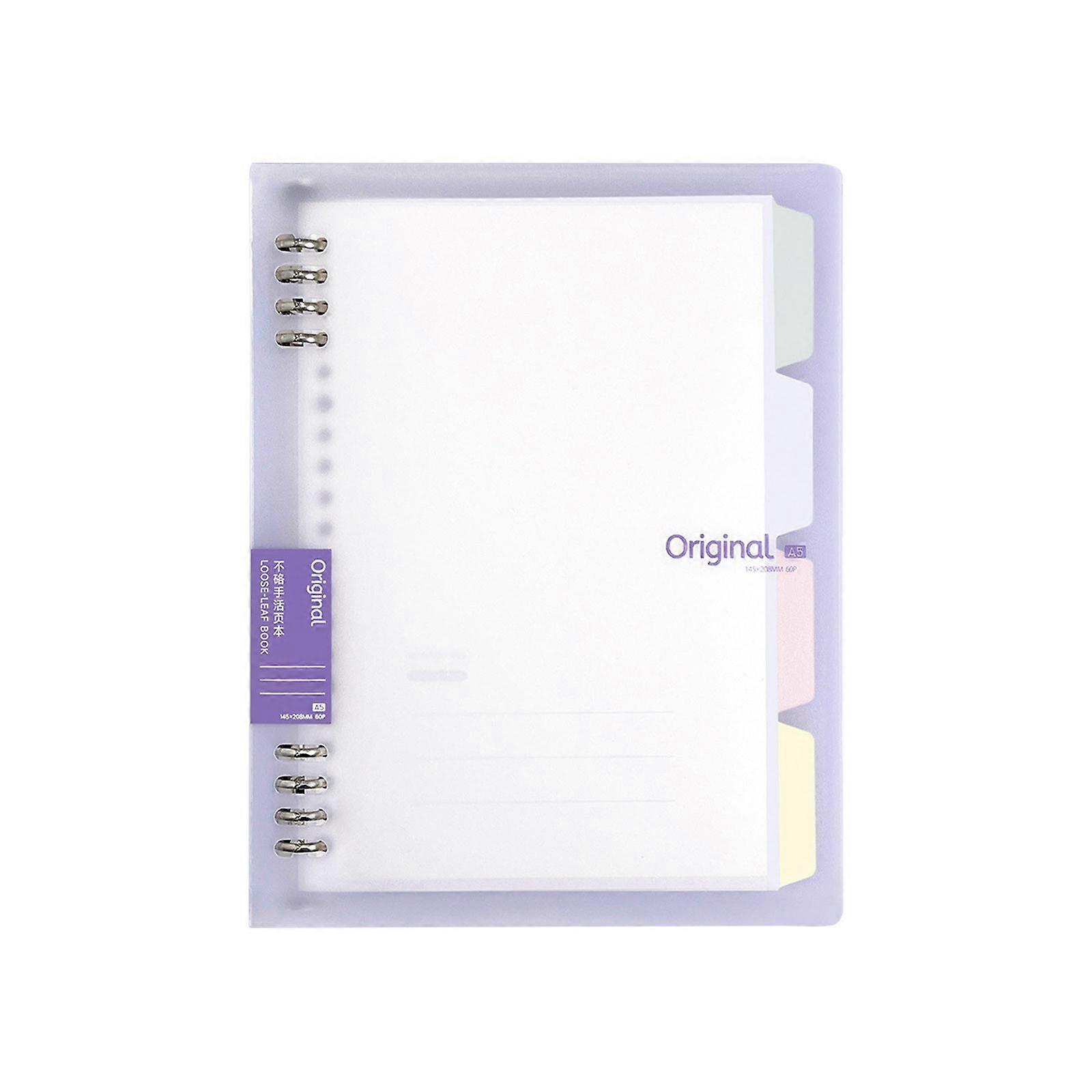 A5 Loose Leaf Notebook With Thickened Skin Feel Student Notebook Ring Binder Notebook