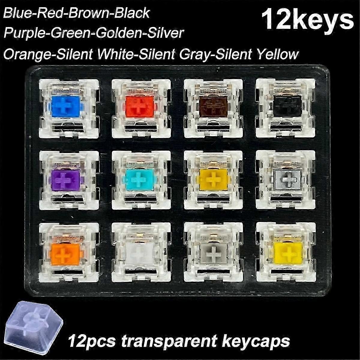 12 Key Switches Tester for Outemu for Mechanical Keyboard Gaming Switch Blue Linear Clicky Slient Silver White SMD Axis DS