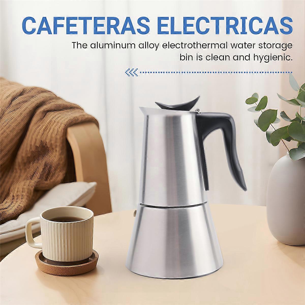 Elektrisk komfyr, espressomaskin, mokakanne, 6 kopper, klassisk maker, EU-plugg