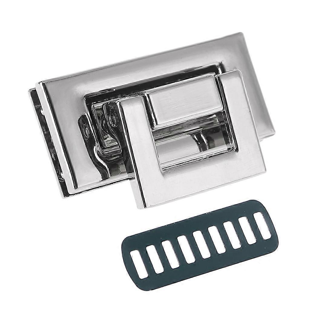 Rectangle Shape Clasp Turn Lock Twist Lock DIY Leather Handbag Bag Hardware  Silver