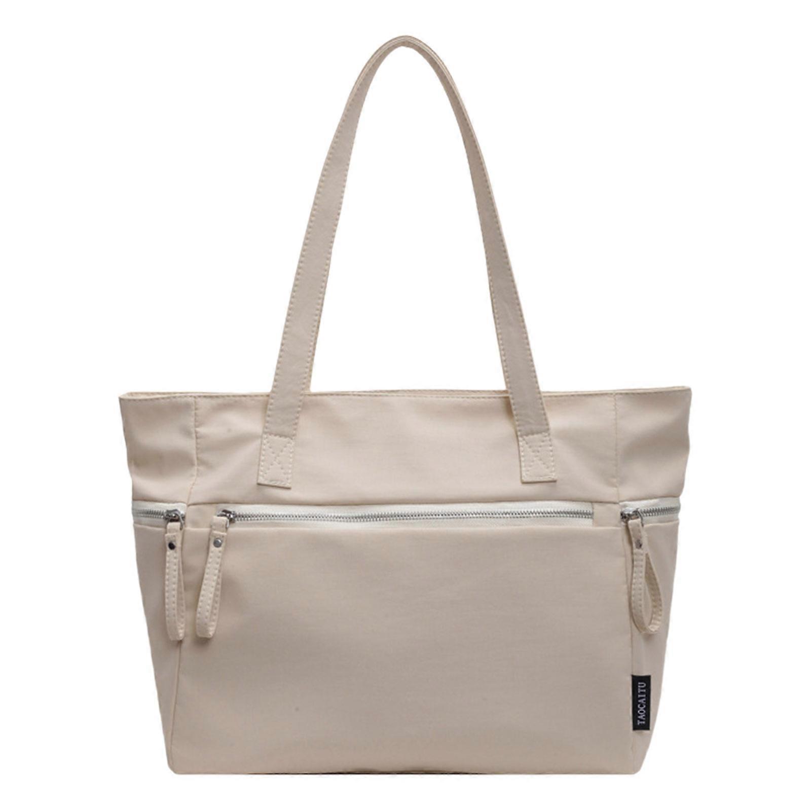 Simple Designs Canvas Shoulder Bag for Daily Carry Fit Notebooks and Accessories for Learners Commuters Large Handbag Khaki