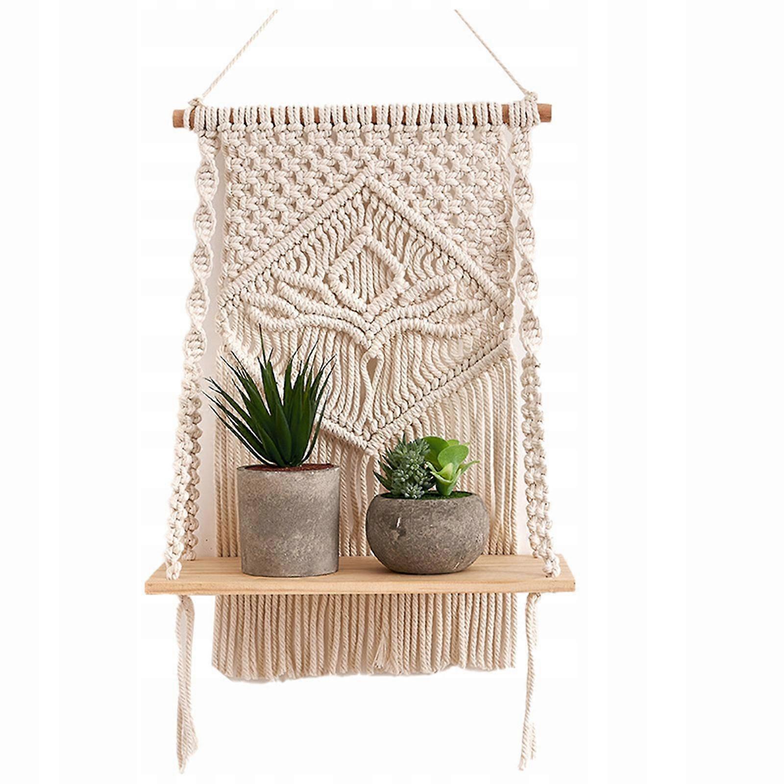 Macrame Wall Shelf Floating Woven Shelf