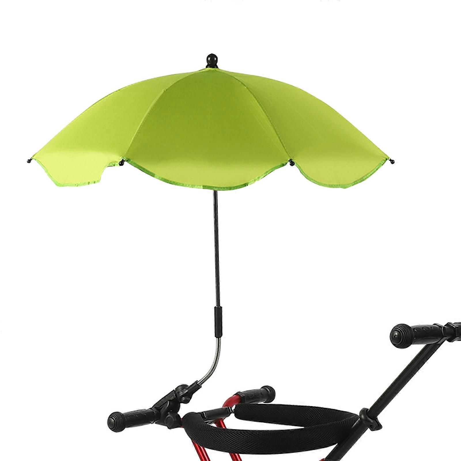 Green 360° Adjustable Clamp-On Umbrella for Patio Chairs & Strollers with UV Protection