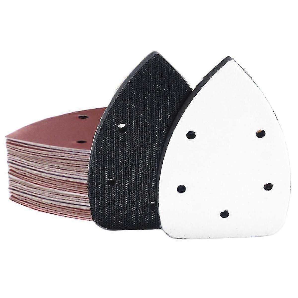 33Pcs Sand Paper Mouse Sander Sandpaper with 2Pcs Detail Sander Paper Interface Pad Hook and Loop Triangle Sanding Pads