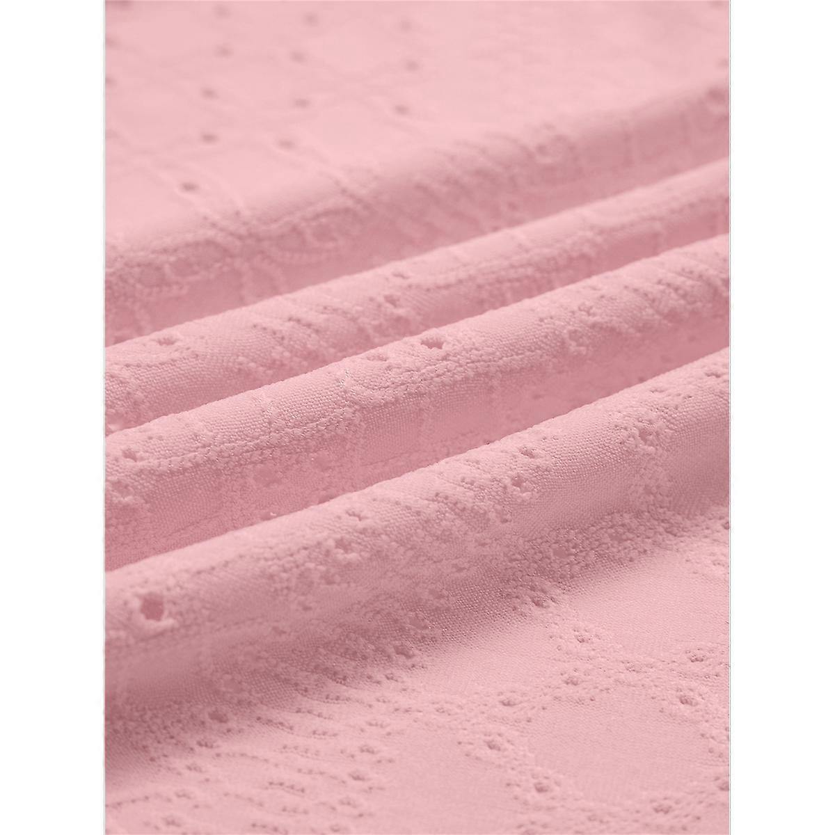 Off-Shoulder High Waist Dress Pink M