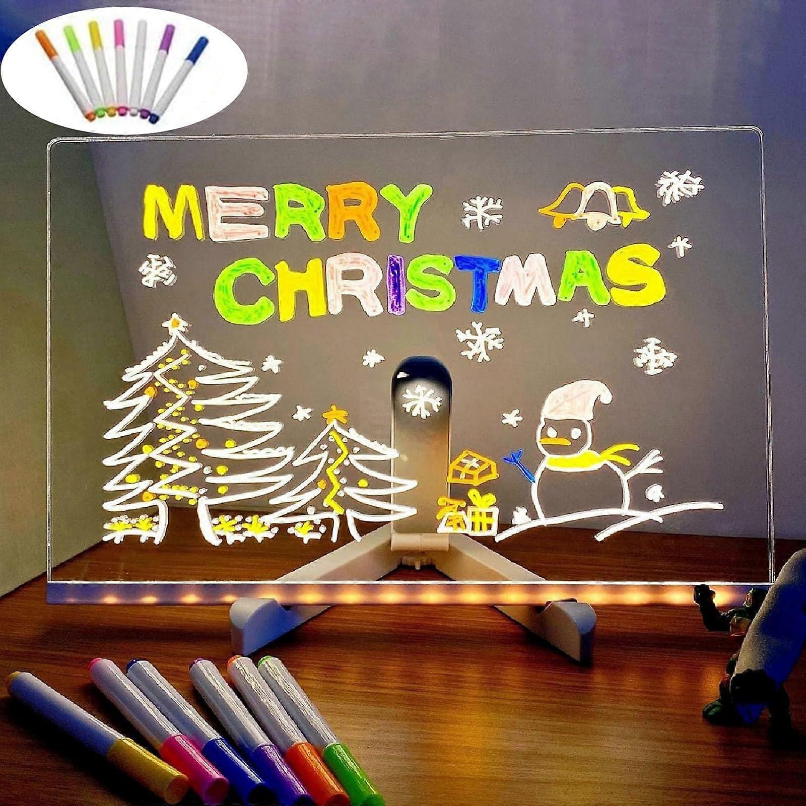 LED Note Board Lighted for Office Use 11.8 x 7.9 Inches, Portable Writing Surface, Ideal for Meetings and Presentations