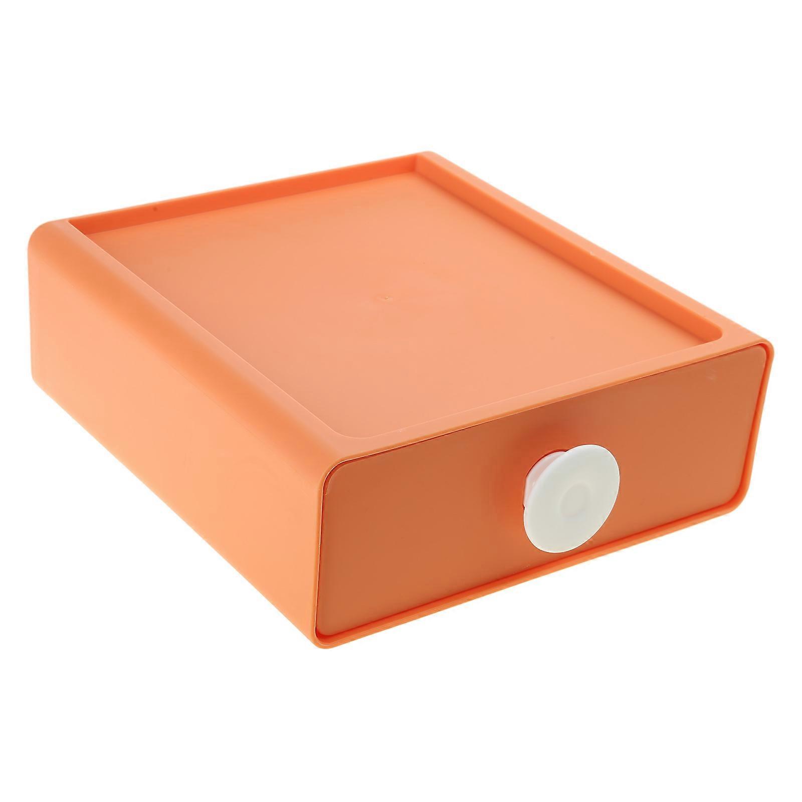 Colorful Desktop Stackable Organizer Drawer Storage Box Jewelry Makeup Container Home Office Accessories  Orange
