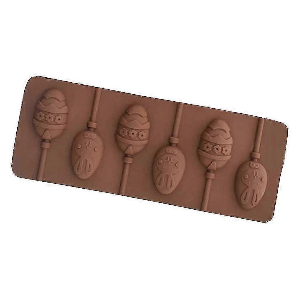 6 Cavity Easter Eggs Chocolate Lollipop Silicone Mold Candy Cookie Cake Mould