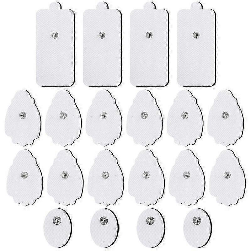 20 One Electrode Pads, Reusable Self-Adhesive Replacement Pads for TENS Unit Muscle Stimulator Mach