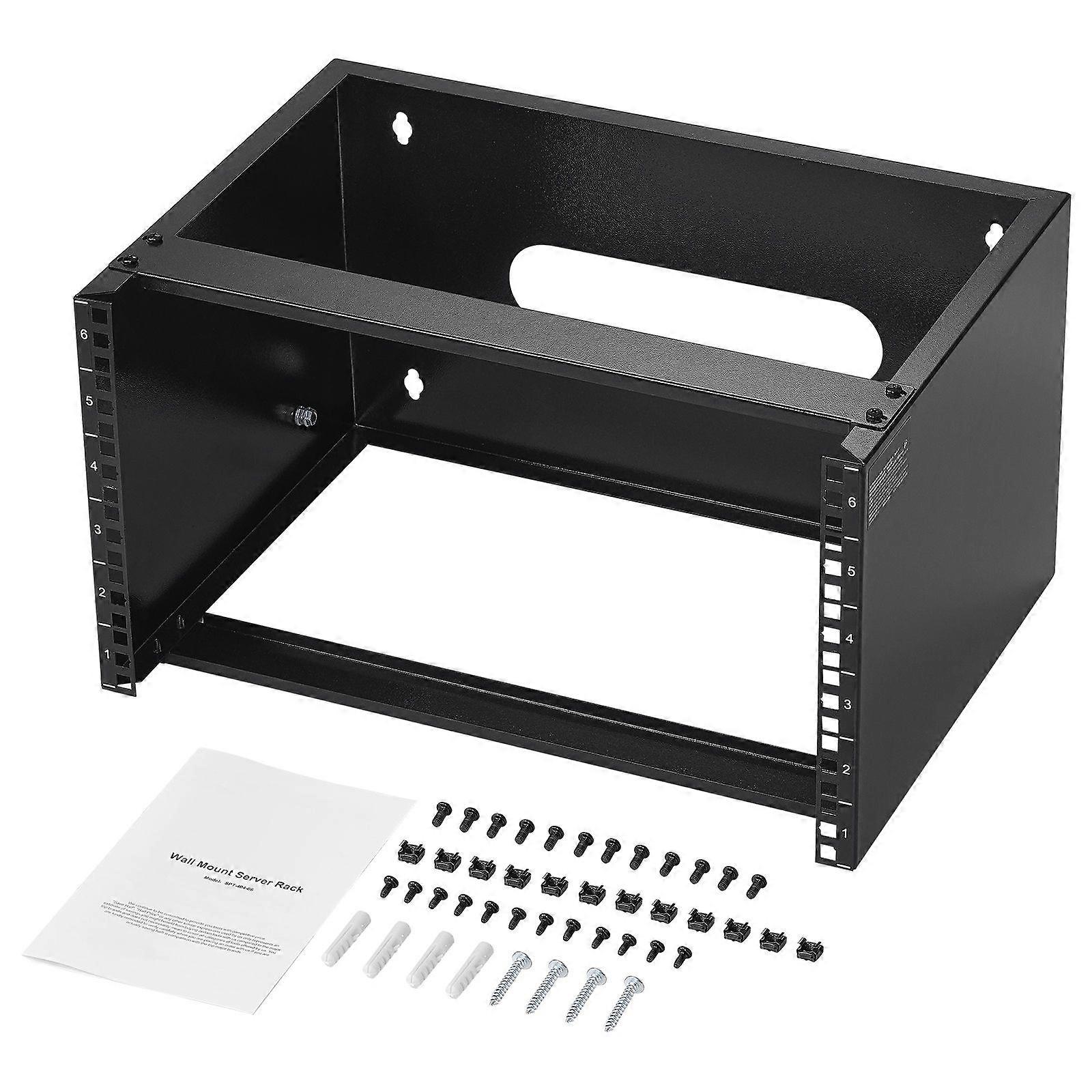 6U Wall Mount Network Rack, 14 in/355.6 mm Depth, 50 lbs/22.68 kg Max Weight, 19"/482.6 mm for Shallow Server IT Equipment