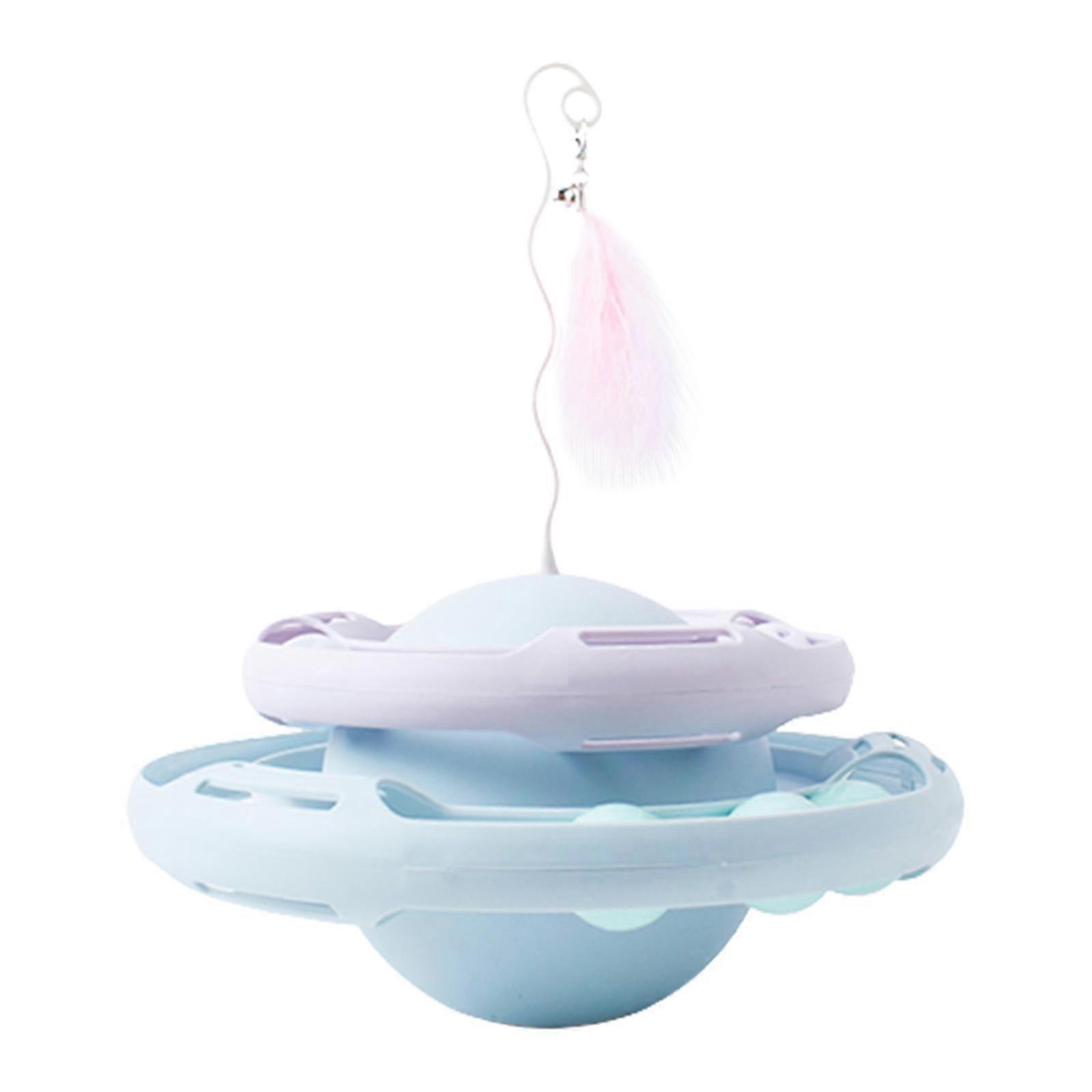 360度猫タンブラーおもちゃローリングボールインタラクティブ猫おもちゃブルーパープル