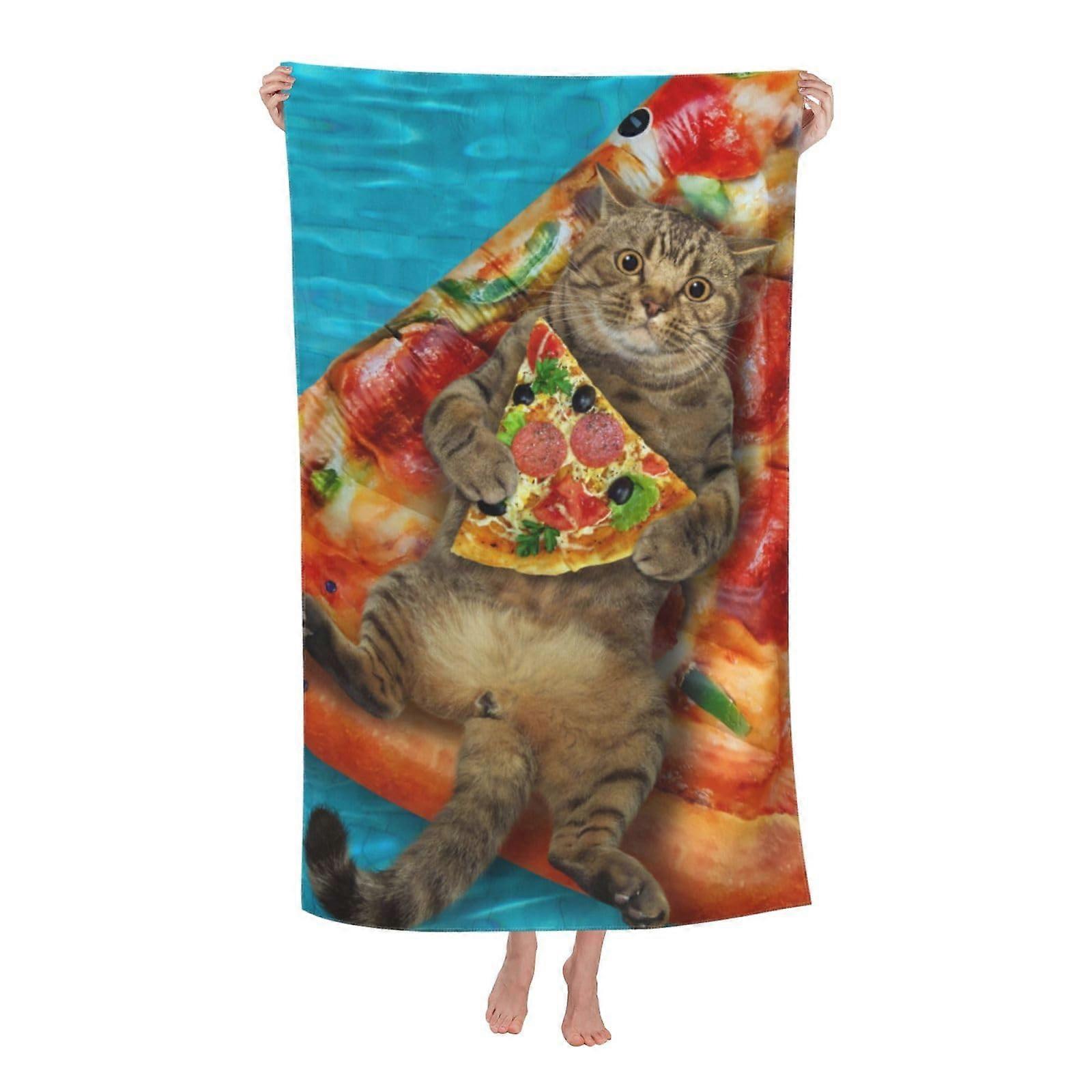 Cat Beach Towel for Adults - Soft Microfiber, Fast Drying, 52"x32", Ideal for Kittens and Pets, Lightweight and Durable