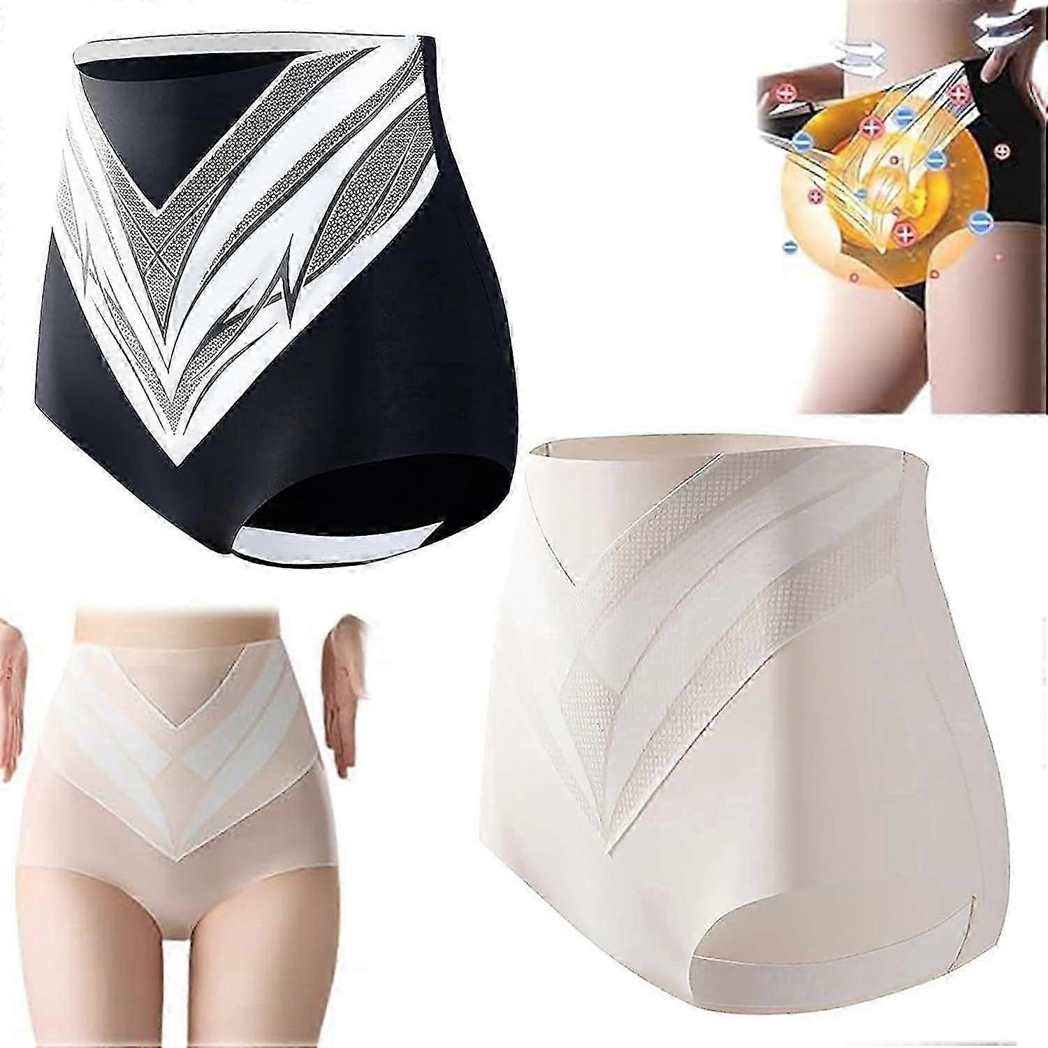 מכנסיים קצרים טורמלין סיבי טיטניום, מכנסי חגורה מחטבים לנשים, כיווץ בקרת בטן