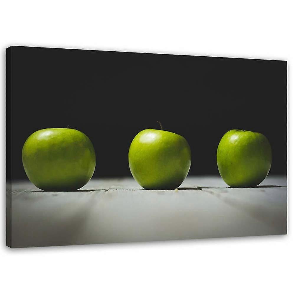 Fotobehang, Drie groene appels - 120x80