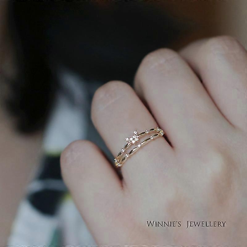 Gold Butterfly Open Ring - Gold Plated Butterfly Ring With Diamonds