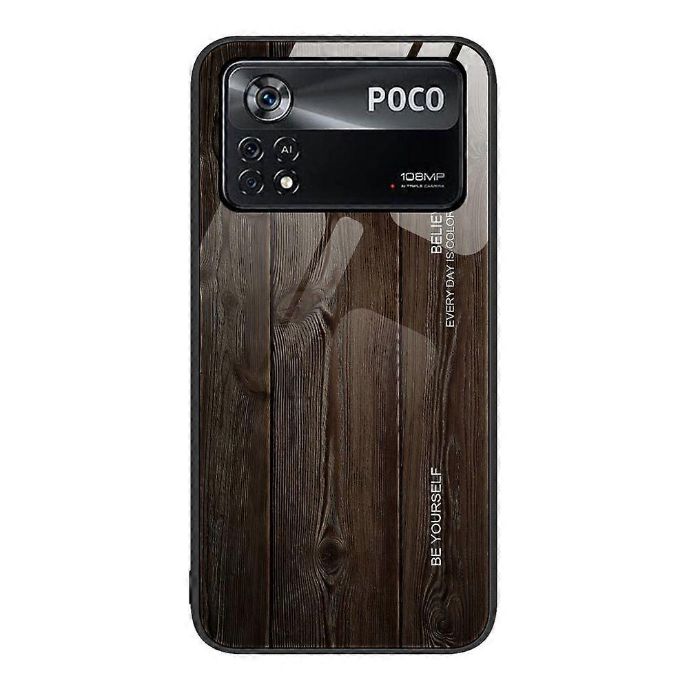 Funda de grano de madera para Xiaomi Poco X4 Pro 5G