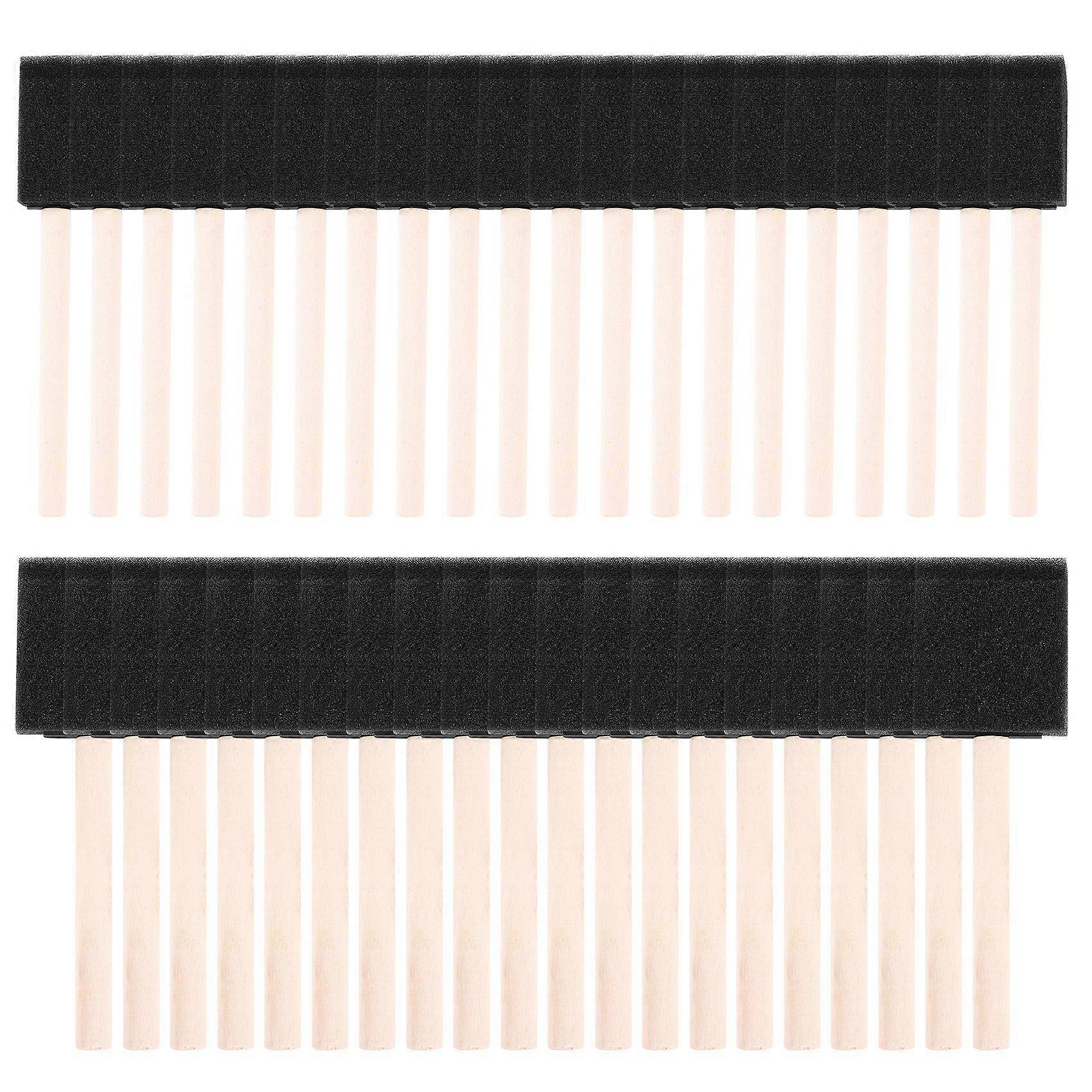 40 Pcs Foam Sponge Paint Brush Wood Handle Paint Brush Set Painting Tool for Acrylics Stains Varnishes