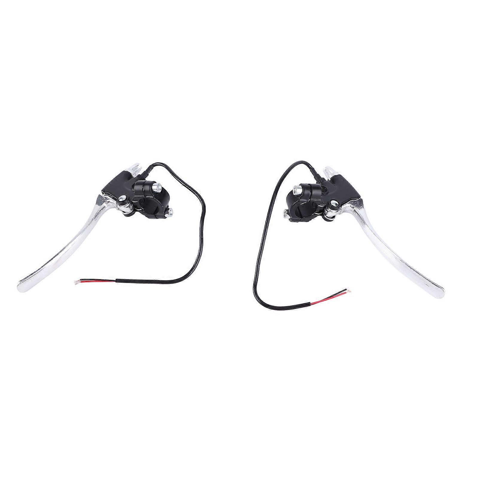ZPSHYD 1 Pair Bike Brake Lever Handle Bar, Handle Bar Grips Assembly Left and Right Aluminum Alloy Handlebar Brake Levers with Cable for Electric