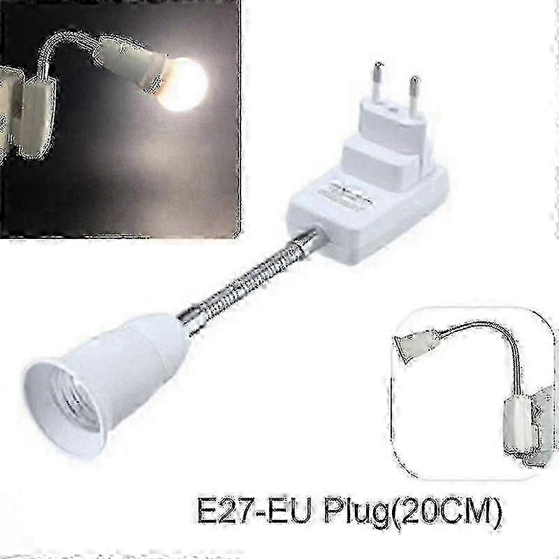 E27 EU Plug Socket Adapter with On/Off Switch