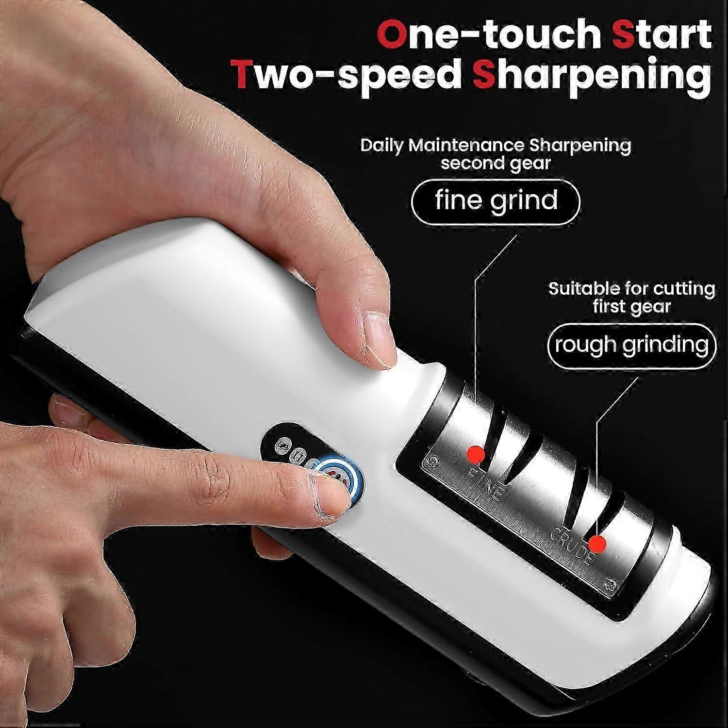 Aiguiseur De Couteaux électrique USB - Affûtage Rapide Pour Couteaux De Cuisine, Ciseaux, Tournevis - Design Antidérapant