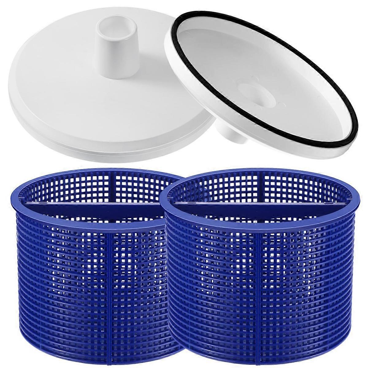 2Pcs 7Inch SPX1082CA Pool Skimmer Basket and SP1106 Vacuum Plate for Skim Vac in-Ground Swimming Po