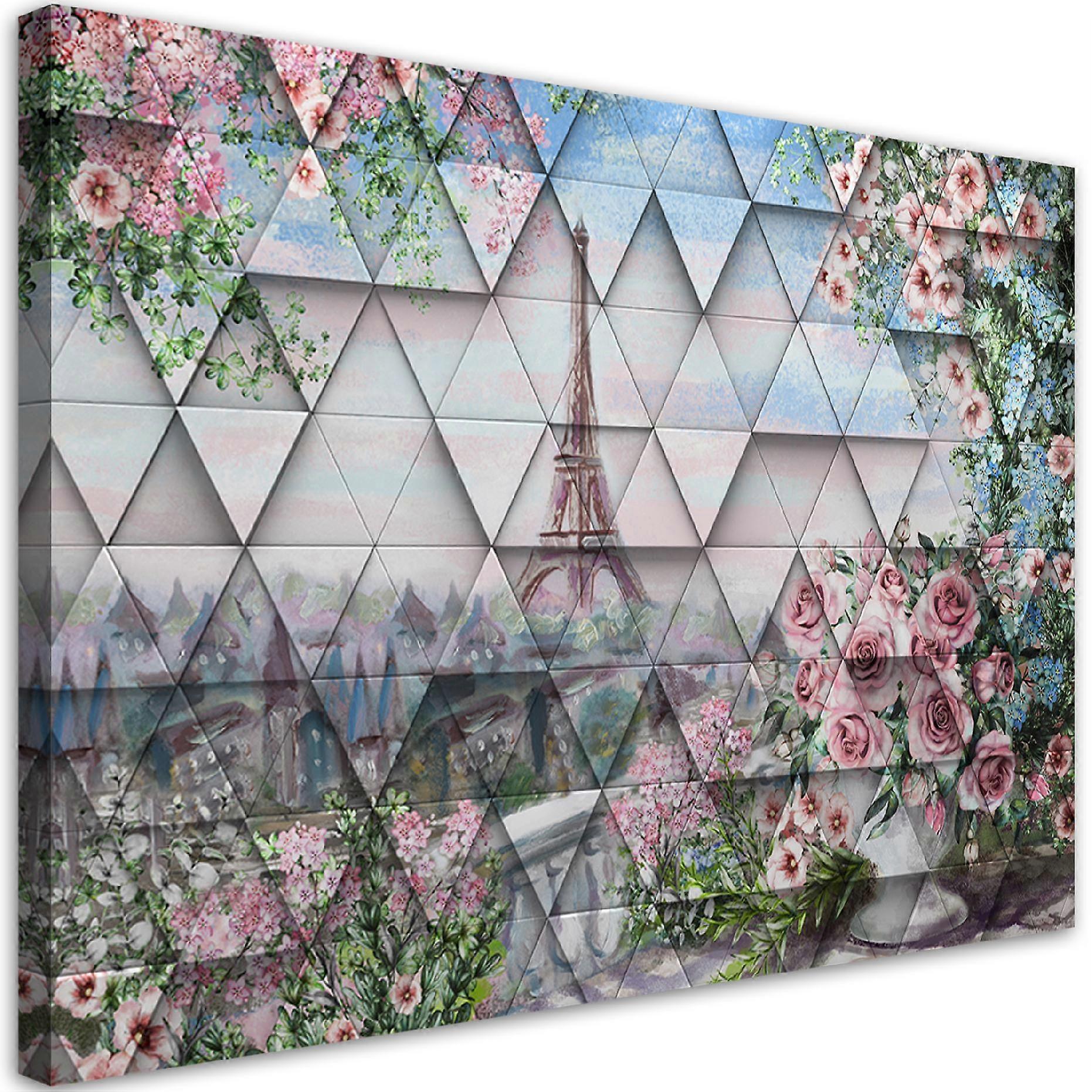 Lienzo La Torre Eiffel en primavera - 120x80